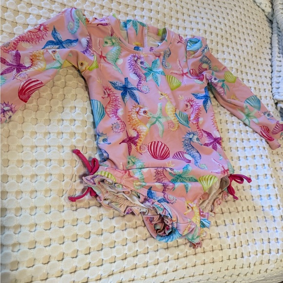 Posh Peanut Multicolor Seashell Baby Swimsuit - Picture 2 of 4